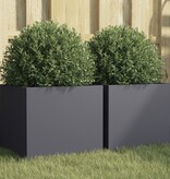 VidaXL Plantenbakken 2 st 32x30x29 cm staal antracietkleurig