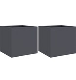 VidaXL Plantenbakken 2 st 32x30x29 cm staal antracietkleurig