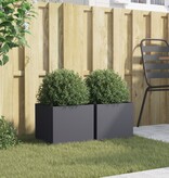 VidaXL Plantenbakken 2 st 32x30x29 cm staal antracietkleurig