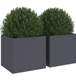 VidaXL Plantenbakken 2 st 32x30x29 cm staal antracietkleurig