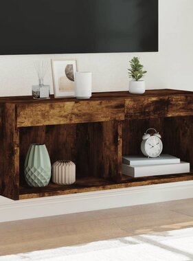 VidaXL Tv-meubel met LED-verlichting 80x30x30 cm gerookt eikenkleurig