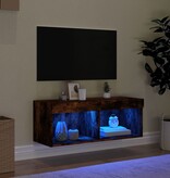 VidaXL Tv-meubel met LED-verlichting 80x30x30 cm gerookt eikenkleurig