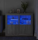 VidaXL Bijzetkastjes met LED 2 st bewerkt hout grijs sonoma eikenkleur