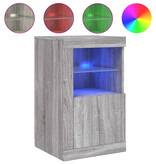 VidaXL Bijzetkastjes met LED 2 st bewerkt hout grijs sonoma eikenkleur