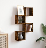 VidaXL Zwevende Planken Gerookt Eiken Bewerkt Hout Medium