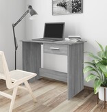 VidaXL Bureau 100x50x76 cm bewerkt hout grijs sonoma eikenkleurig