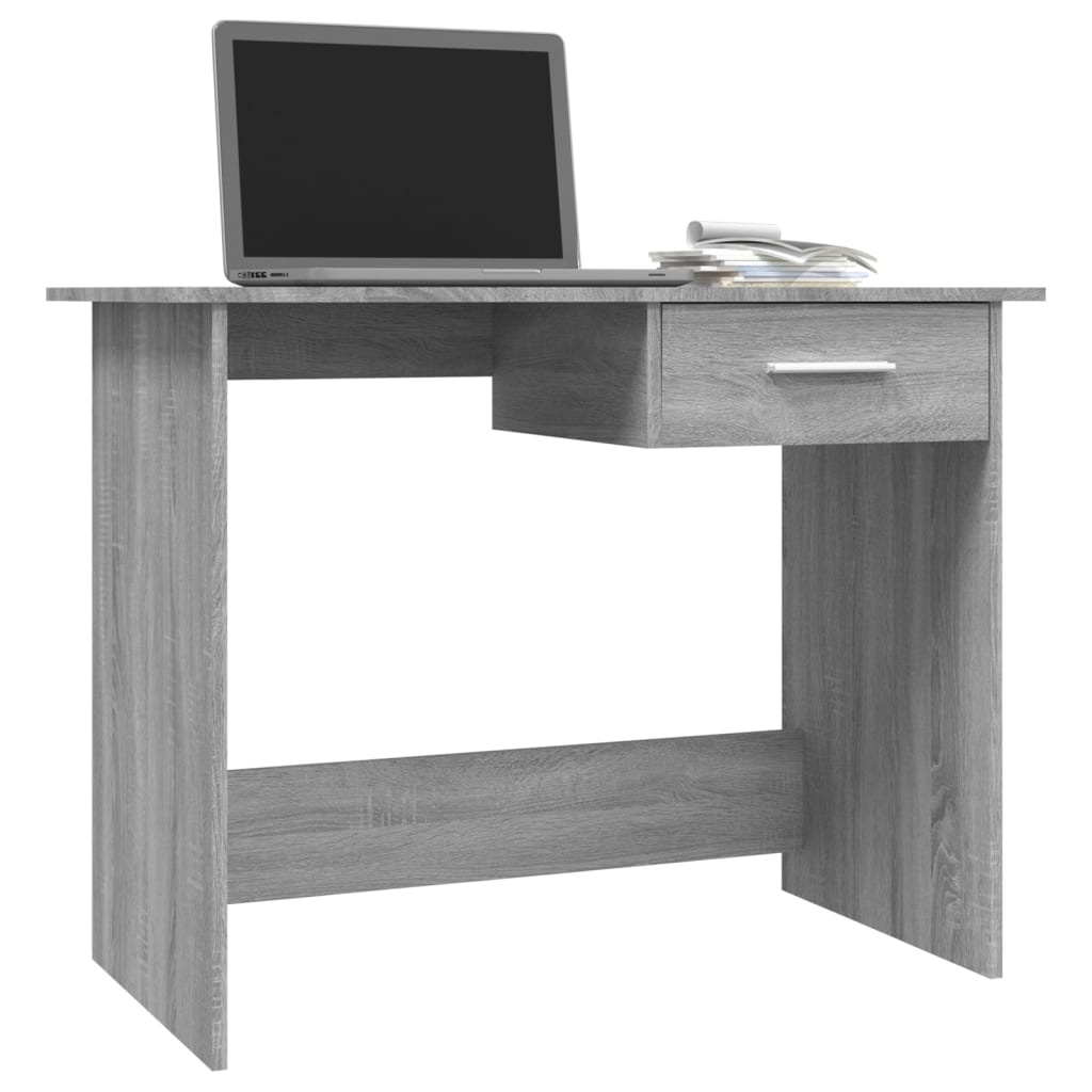VidaXL Bureau 100x50x76 cm bewerkt hout grijs sonoma eikenkleurig