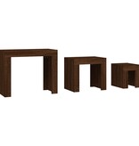 VidaXL 3-delige Tafeltjesset bewerkt hout bruin eikenkleur