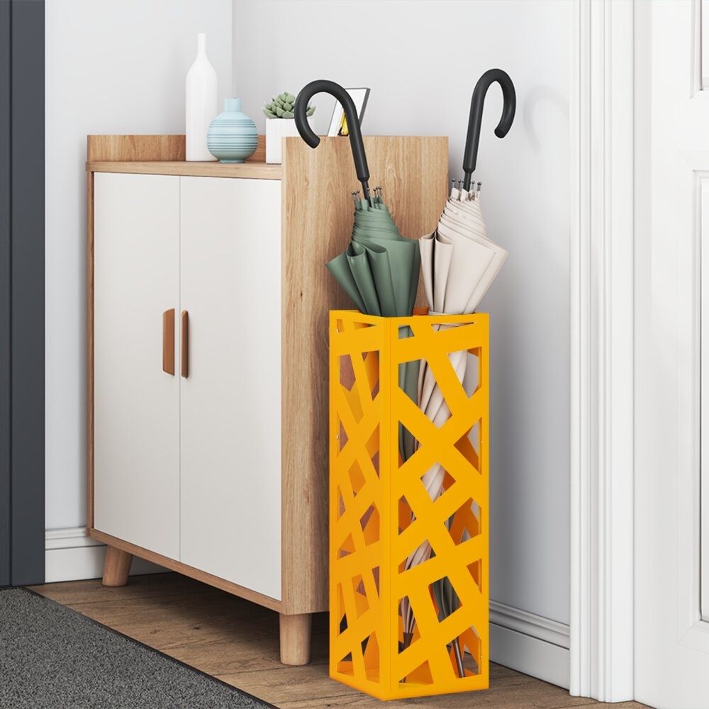 VidaXL Paraplubak Mosterdgeel Metaal Middelgroot Strak Paraplubak