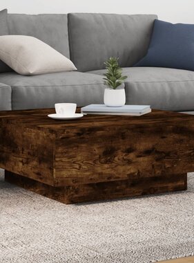 VidaXL Salontafel 80x80x31 cm bewerkt hout gerookt eikenkleurig