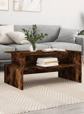 VidaXL Salontafel 90x55x42,5 cm bewerkt hout gerookt eikenkleurig
