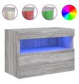 VidaXL Tv-wandmeubel met LED-verlichting 60x30x40 cm grijs sonoma