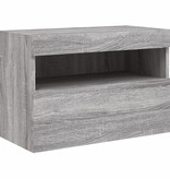 VidaXL Tv-wandmeubel met LED-verlichting 60x30x40 cm grijs sonoma