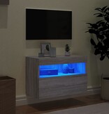 VidaXL Tv-wandmeubel met LED-verlichting 60x30x40 cm grijs sonoma