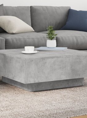 VidaXL Salontafel met LED-verlichting 80x80x31 cm betongrijs