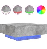 VidaXL Salontafel met LED-verlichting 80x80x31 cm betongrijs
