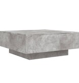 VidaXL Salontafel met LED-verlichting 80x80x31 cm betongrijs