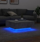 VidaXL Salontafel met LED-verlichting 80x80x31 cm betongrijs