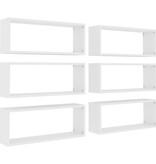 VidaXL Wandschappen kubus 6 st 60x15x23 cm spaanplaat wit