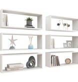 VidaXL Wandschappen kubus 6 st 60x15x23 cm spaanplaat wit