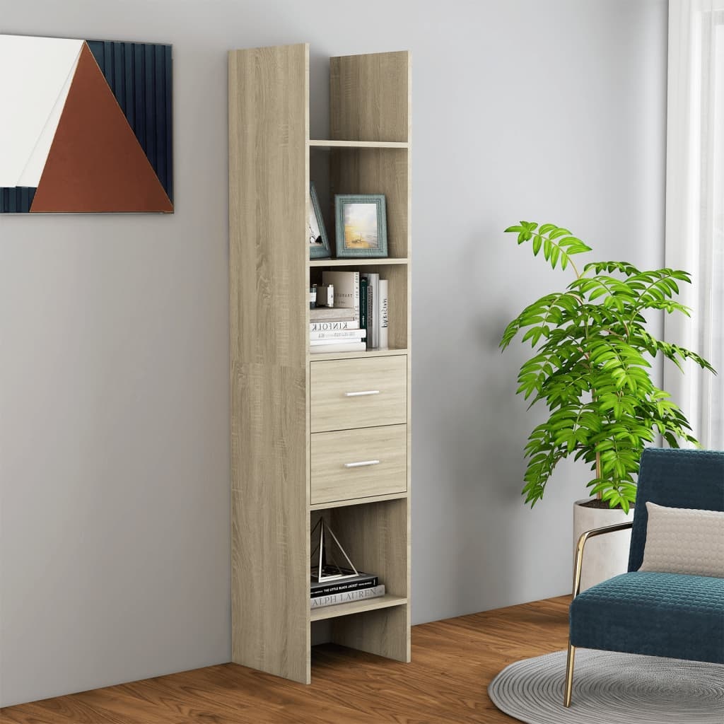 VidaXL Boekenkast 40x35x180 cm bewerkt hout sonoma eikenkleurig