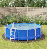 VidaXL Zwembadgrondzeil Ø396 cm polyester geotextiel lichtgrijs