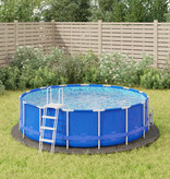 VidaXL Zwembadgrondzeil Ø366 cm polyester geotextiel lichtgrijs