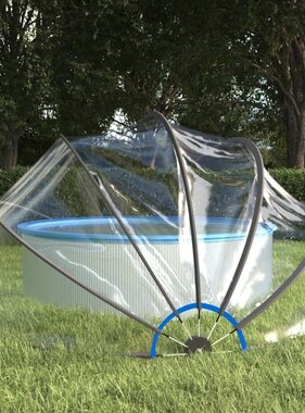 VidaXL Zwembadoverkapping rond 406x203 cm PVC