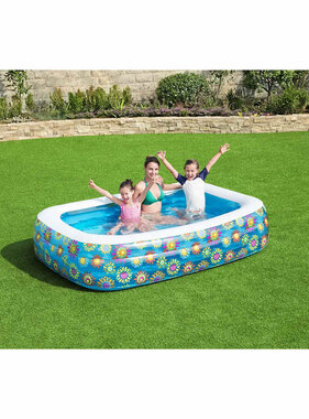 VidaXL Kinderzwembad opblaasbaar 229x152x56 cm blauw