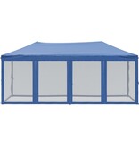 VidaXL Partytent inklapbaar met zijwanden 3x6 m blauw