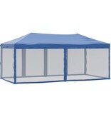 VidaXL Partytent inklapbaar met zijwanden 3x6 m blauw