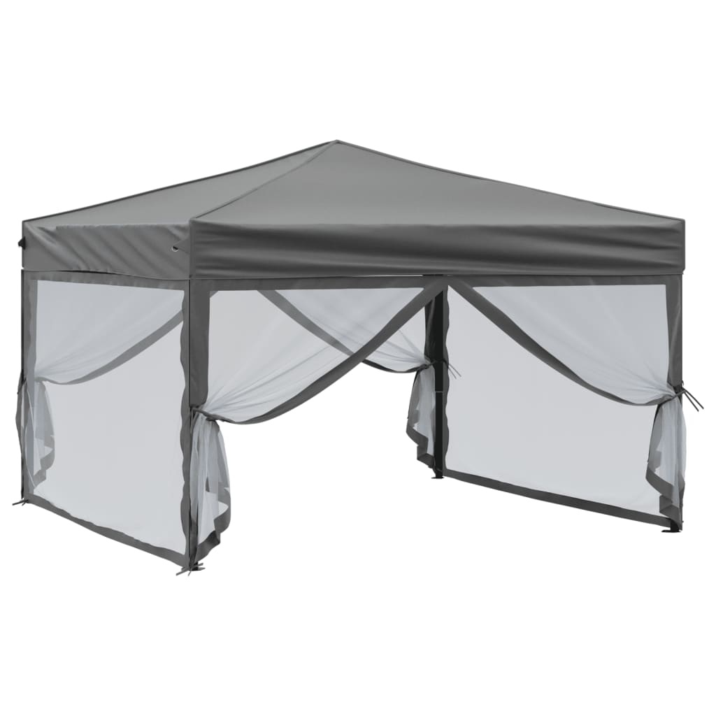 VidaXL Partytent inklapbaar met zijwanden 3x3 m antracietkleurig