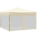 VidaXL Partytent inklapbaar met zijwanden 3x3 m crèmekleurig