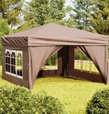 VidaXL Partytent inklapbaar met zijwanden 3x3 m taupe