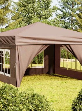 VidaXL Partytent inklapbaar met zijwanden 3x3 m taupe
