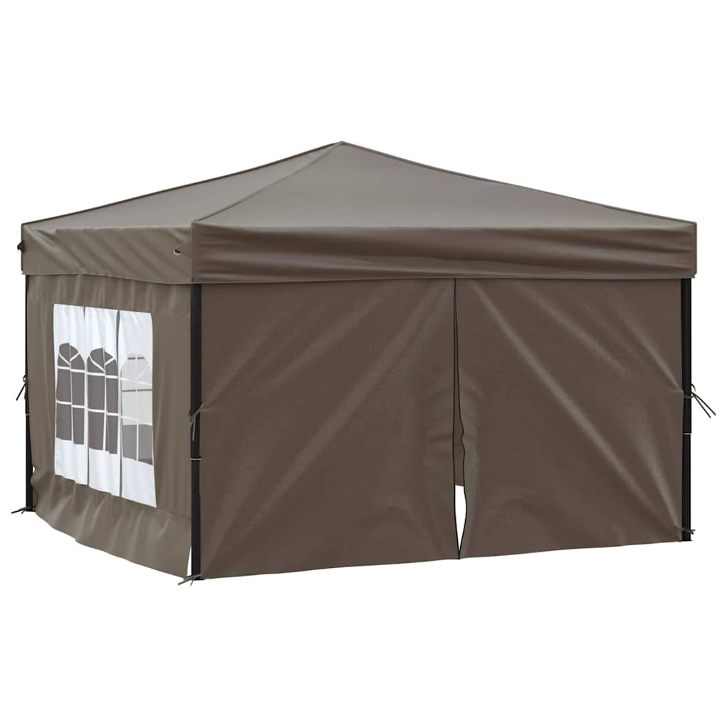 VidaXL Partytent inklapbaar met zijwanden 3x3 m taupe