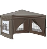 VidaXL Partytent inklapbaar met zijwanden 3x3 m taupe