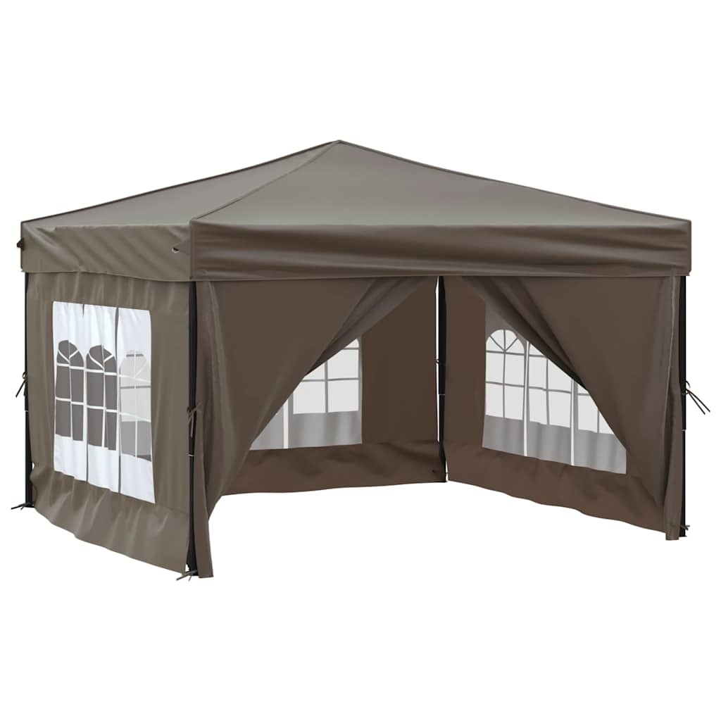VidaXL Partytent inklapbaar met zijwanden 3x3 m taupe