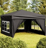 VidaXL Partytent inklapbaar met zijwanden 3x3 m zwart