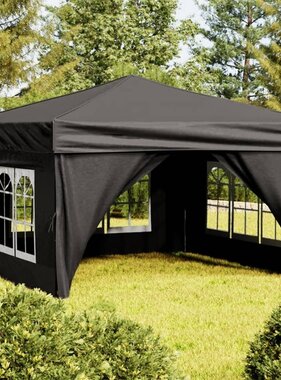 VidaXL Partytent inklapbaar met zijwanden 3x3 m zwart