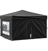 VidaXL Partytent inklapbaar met zijwanden 3x3 m zwart