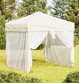 VidaXL Partytent inklapbaar met zijwanden 2x2 m crèmekleurig