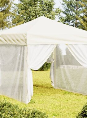 VidaXL Partytent inklapbaar met zijwanden 2x2 m crèmekleurig