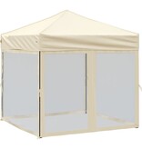 VidaXL Partytent inklapbaar met zijwanden 2x2 m crèmekleurig