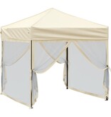 VidaXL Partytent inklapbaar met zijwanden 2x2 m crèmekleurig
