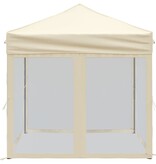 VidaXL Partytent inklapbaar met zijwanden 2x2 m crèmekleurig