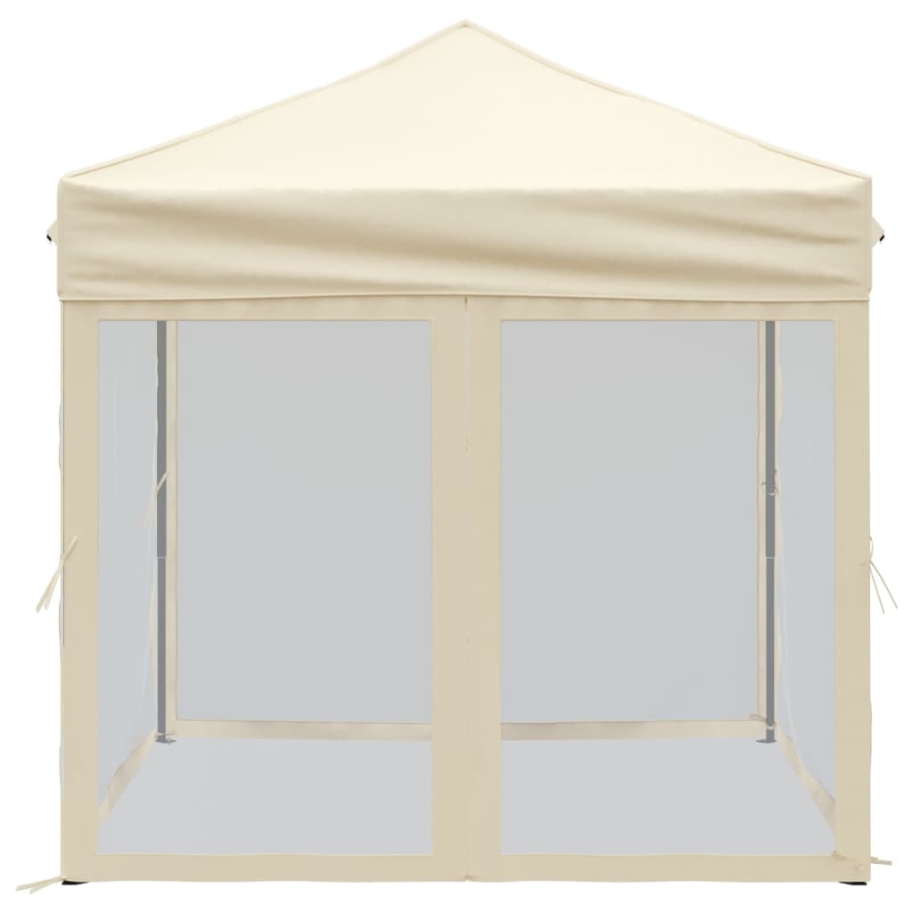 VidaXL Partytent inklapbaar met zijwanden 2x2 m crèmekleurig