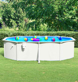 VidaXL Zwembad met stalen wand ovaal 490x360x120 cm wit