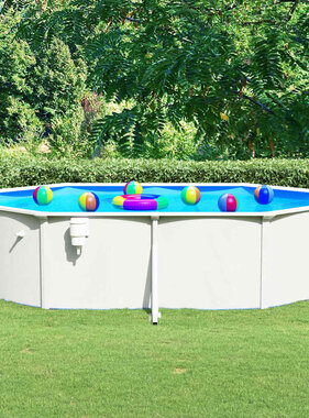 VidaXL Zwembad met stalen wand ovaal 490x360x120 cm wit