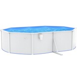 VidaXL Zwembad met stalen wand ovaal 490x360x120 cm wit